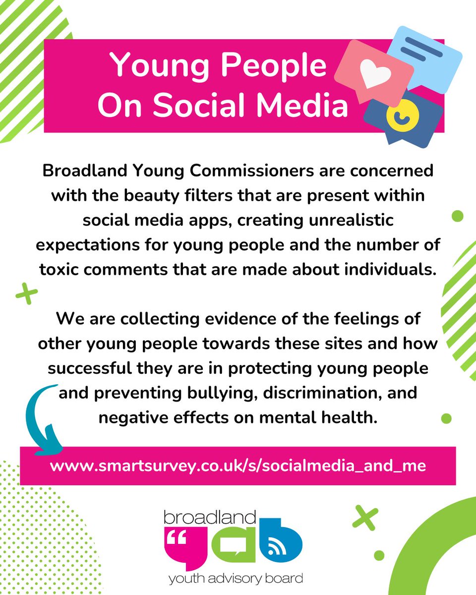 Can you help us gather evidence for our campaign? We're asking anyone aged 11 - 25yrs to spend a few moments answering some questions Young Commissioners put together for our research ➡️ smartsurvey.co.uk/s/socialmedia_…
#Broadland #mentalhealth #socialmedia #beautyfilters #norfolk #youth