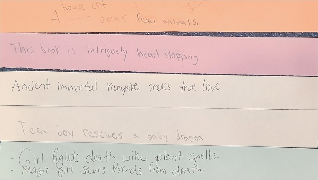 MsRosanne_reads's tweet image. My HS #bookclub completed a fun #sayitinsix writing exercise where we had to summarize the plot of a book in 6 words, then illustrate it like an instantgram post. The final step was to write a six word bio. One student said they loved how reflective Book Club was. #PWCSLibraries