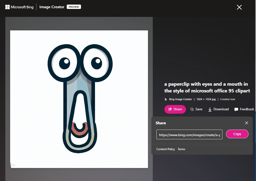 VisitTheCave's tweet photo. Clippy lives! #bingimagecreator #FreeClippy https://t.co/v043dJrLdr
