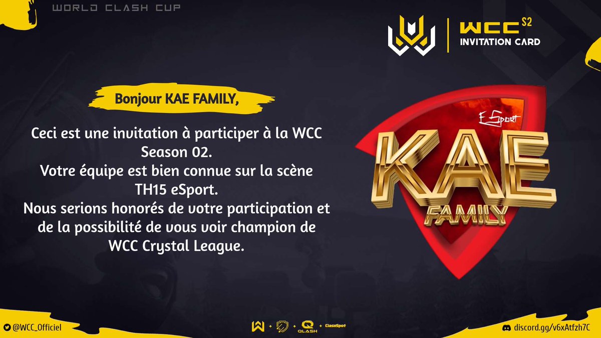 KAE_Family's tweet photo. LA team KAE participera avec grand plaisir à la prochaine saisons de la @WCC_Officiel Crystal https://t.co/jswBzFru5D