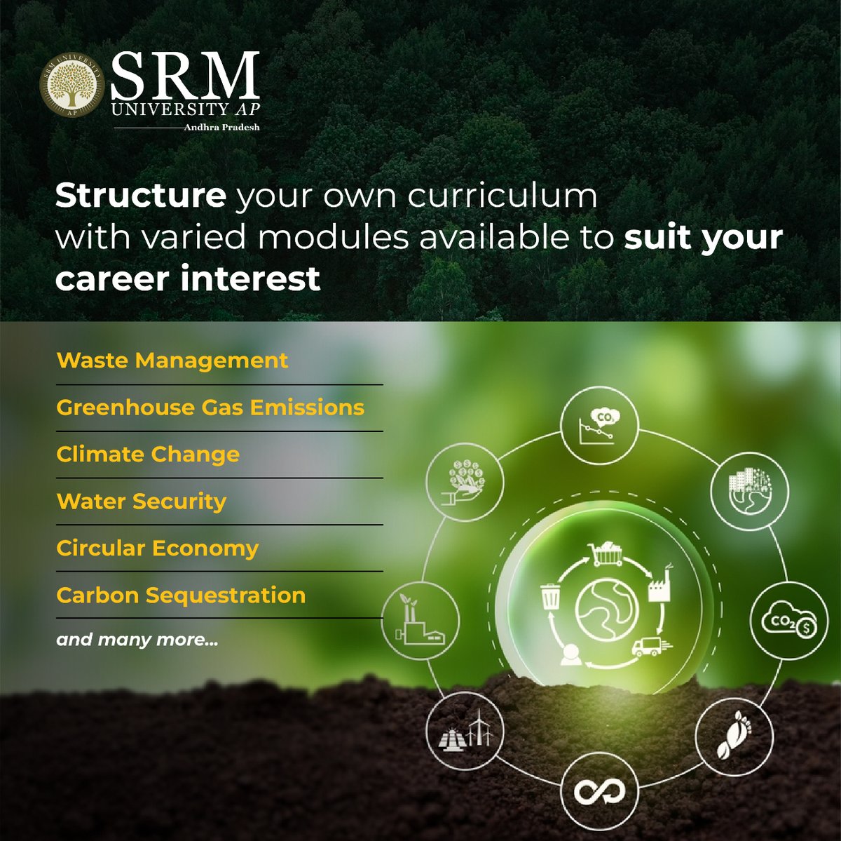 SRMUAP's tweet photo. #MScEnvironmentalScience programme at #SRMUniversityAP offers a diverse range of career prospects, flexible curriculum modules and 100% merit-based fee aid options for students looking to build a successful career in the field.
Click here to enrol now: https://t.co/wUwcmKBLNV https://t.co/HWvq2azlmU