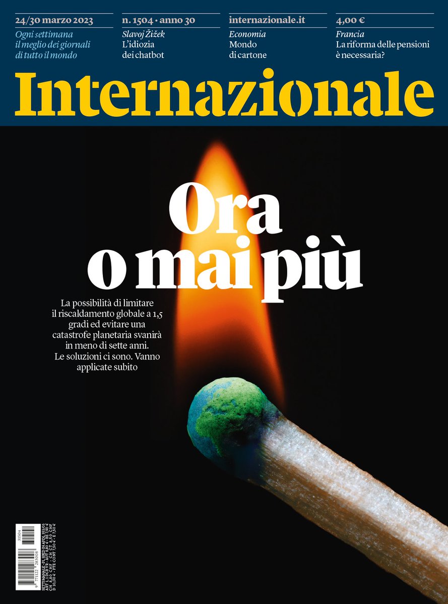 La possibilità di limitare il riscaldamento globale a 1,5 gradi ed evitare una catastrofe planetaria svanirà in meno di sette anni. Le soluzioni ci sono. Vanno applicate subito. La nuova copertina di Internazionale, immagine di Justin Metz: intern.az/1GVR