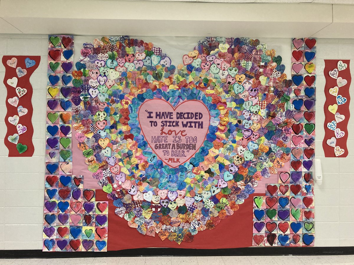 PGMSartists's tweet photo. I had to add a few more, but that is what we were going for! Creating a work of Art that expresses Ocee's positive and welcoming vibes and it's a perfect way to celebrate Youth Art Month. Art unites us and adds color and joy to our halls! @ArtsFCS @GaDOE_FineArts @OCEEPrincipal https://t.co/ioAucsmu1Q