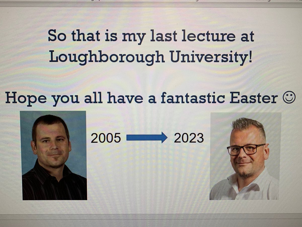 I'm about to give my last lecture <a href="/LboroABCE/">LboroABCE</a>. Funnily enough the lecture is in the exact room where I started 18 years ago, working as a post-doc researcher! 🤓