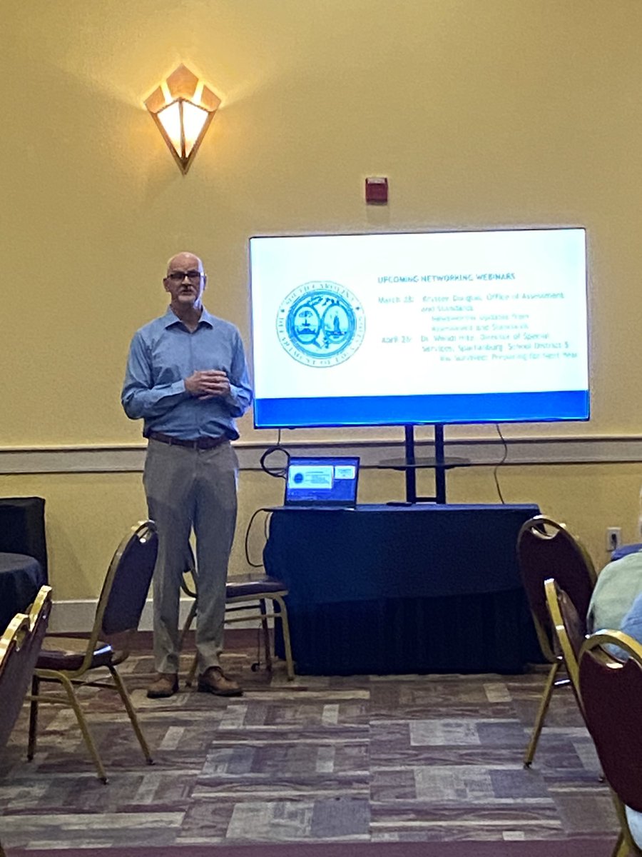Sara_McKay's tweet photo. Peter Keup, SC’s Office of Special Education Services’ new director, talks with the New Director’s Leadership Academy. #OhYesOSES! https://t.co/J7d9h46jkr