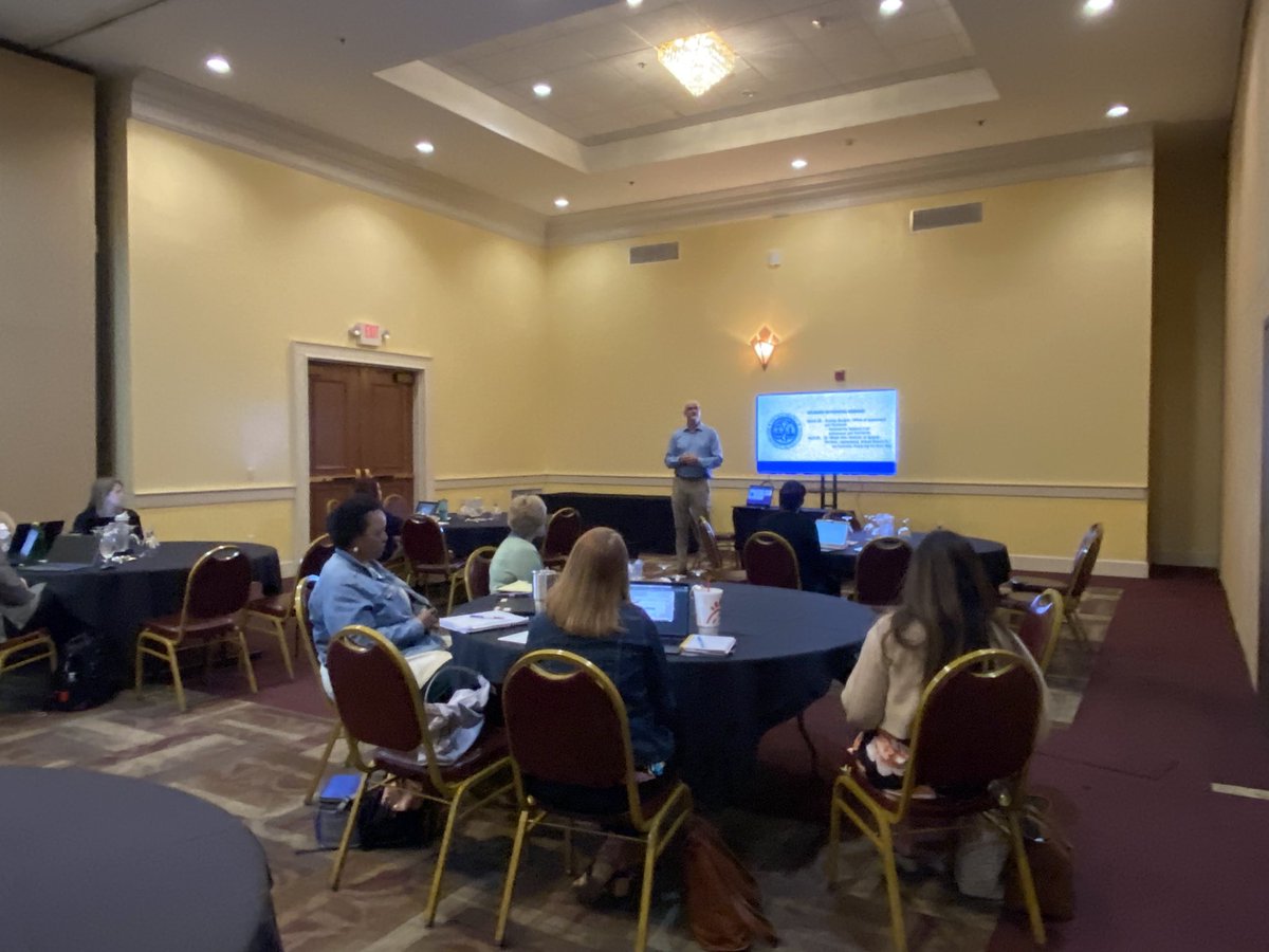Sara_McKay's tweet photo. Peter Keup, SC’s Office of Special Education Services’ new director, talks with the New Director’s Leadership Academy. #OhYesOSES! https://t.co/J7d9h46jkr
