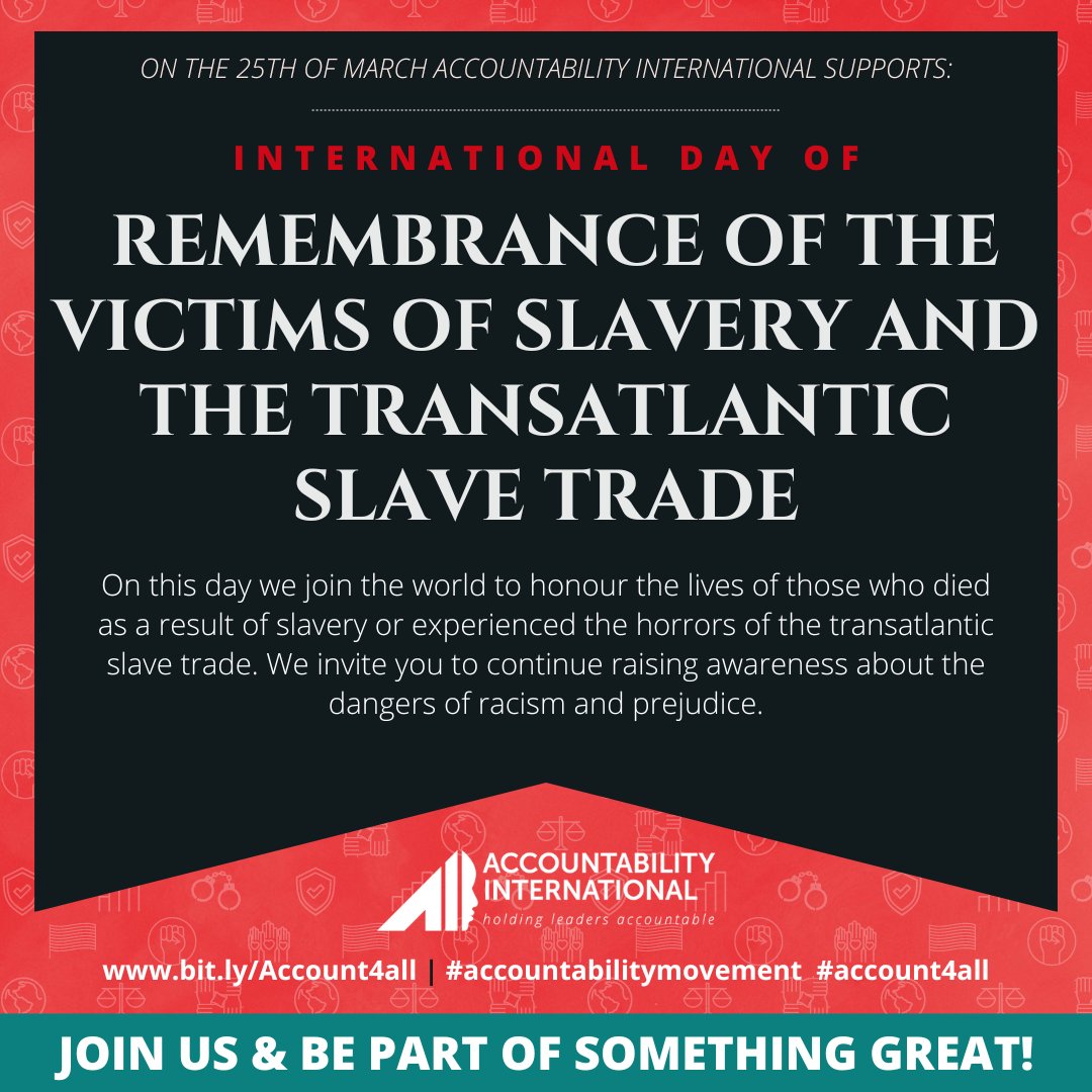 Account4All's tweet photo. We all need to fight racism and prejudice to attain equality for all. @CASTLA @Anti_Slavery @nonservos @rememberslavery
#VictimsofSlavery
#TransatlanticSlaveTrade
#Account4All https://t.co/2ZzFC9JDGU