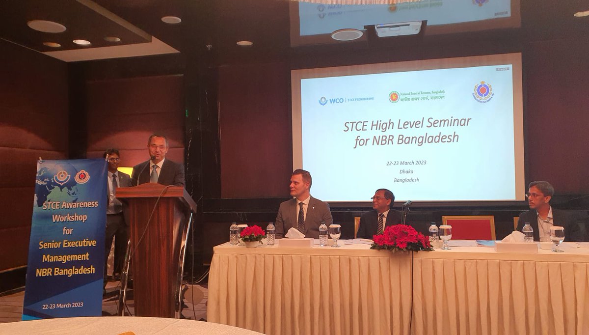 WCO_OMD's tweet image. Happening this week! STCE Awareness seminar by #STCEProgramme in Bangladesh🇧🇩for senior managers of National Board of Revenue (NBR). Funded by #EXBS program (@statedept), it focuses on the role of senior managers in enabling domestic & international #STCE engagements.