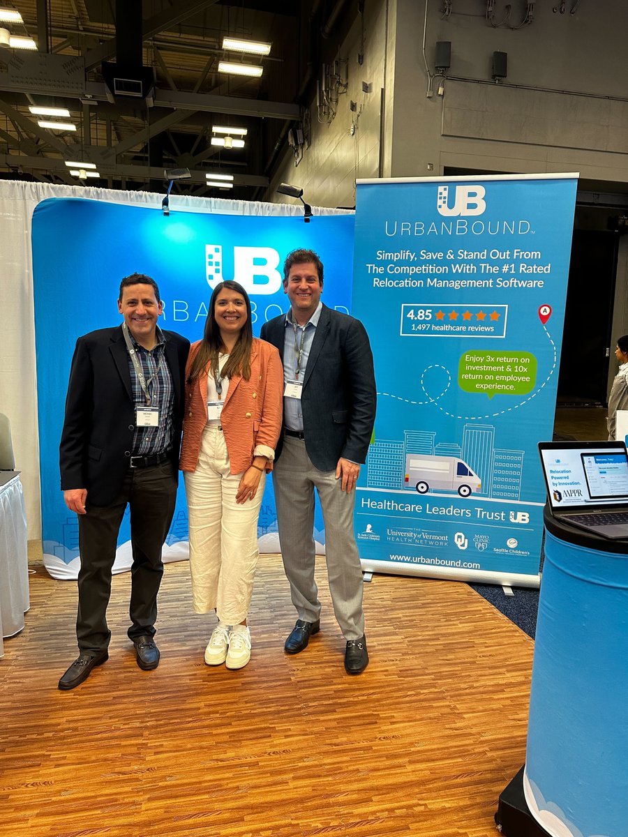 UrbanBound's tweet image. Proud to be UB! our team looking fantastic out at the #AAPPR2023 conference! Visit the #1 Rated relocation management software booth and say Hi!