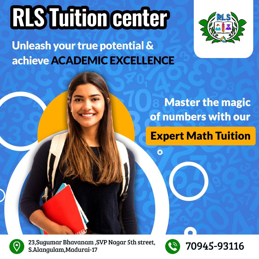 rlstuitionmdu's tweet image. "Master the magic of numbers with our expert math tuition - Unleash your true potential and achieve academic excellence!"

#rlstuitioncenter #rlssugumar #hometuition #mathstuition #tuitioncenterinmadurai #besttuitioncenterinmadurai #hometuition #learningcenter #10thtuitioncenter