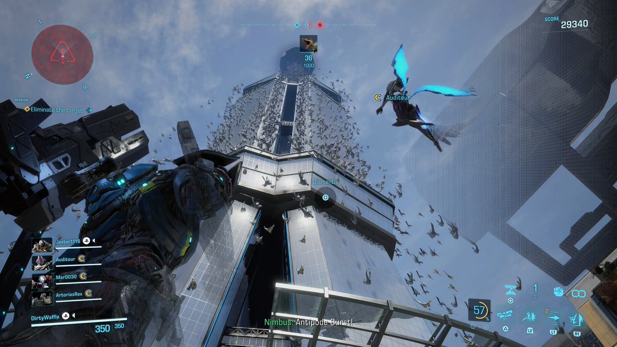 TheFrothyGamer's tweet photo. Let’s talk #EXOPRIMALOpenBetaTest    Yes, those are raptors falling down a sky scraper to eat me. All in all the games a fun pick up as of now, however the final product will speak for its replay ability, good potential here. https://t.co/fsOiK48rWr