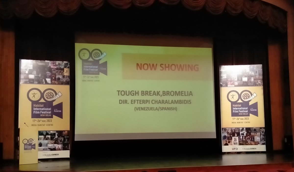 La Embajada de la República Bolivariana de Venezuela en India, exhibe la película "Que buena broma Bromelia", dirigida por Efterpi Charalambidis en la 4ta Edición del prestigioso Habitat International Films Festival, en Nueva Delhi. #VenezuelaFilms
#DiplomaciaBolivarianadePaz