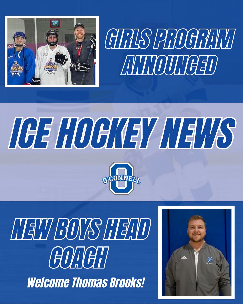 We are thrilled to announce a varsity girls ice hockey program for the 2023-2024 school year, which will be coached by Geoff Rixon. We also have great news that Coach Thomas Brooks has been named head coach of the boys varsity team. 🏒 bishopoconnell.org/about/news-pos…