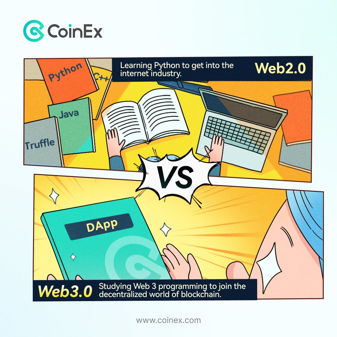 coinexcom's tweet image. Web3 = paradigm shift: from centralized data to decentralized trustless systems. Web2 was about connecting people, Web3 is about connecting value. 

What do you think the difference is between Web3 and Web2?

#CoinEx #Web3vsWeb2 #BlockchainRevolution