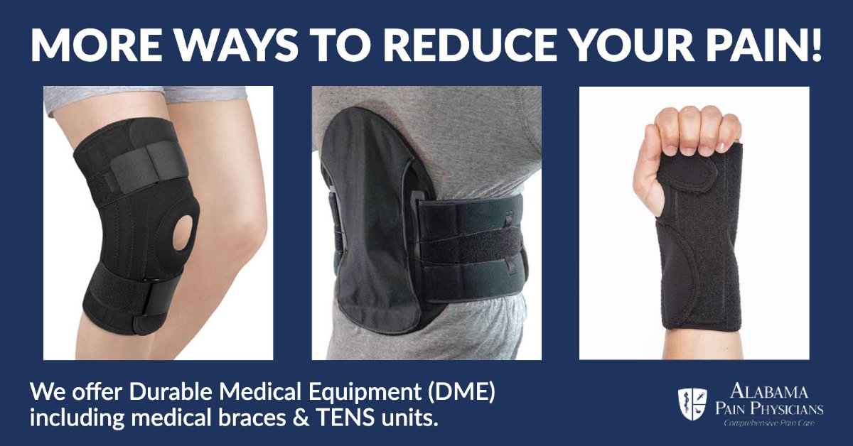 bamapain's tweet photo. Interested in learning more about DME? Follow the link attached to read more about DME &amp; fill out our contact form to have a patient care representative reach out to you: https://t.co/Les520mfy3 #BamaPain #painrelief #alabamapain #birminghampainmanagement #alabamapainphysicians https://t.co/2LBKLYsbY1