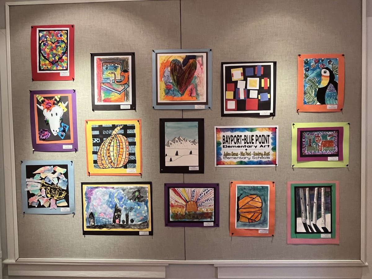 MsWhitneyBBPArt's tweet photo. Some of the fantastic artwork showcased at the BAFFA Elementary Art show in Sayville! @mrs_bbp and I were so proud to show off our talented BBP artists! @BPESchool @AcademyBBP @BBPSylvan @BBPArtandMusic @BBPSchools https://t.co/d5aJAYX3Ba