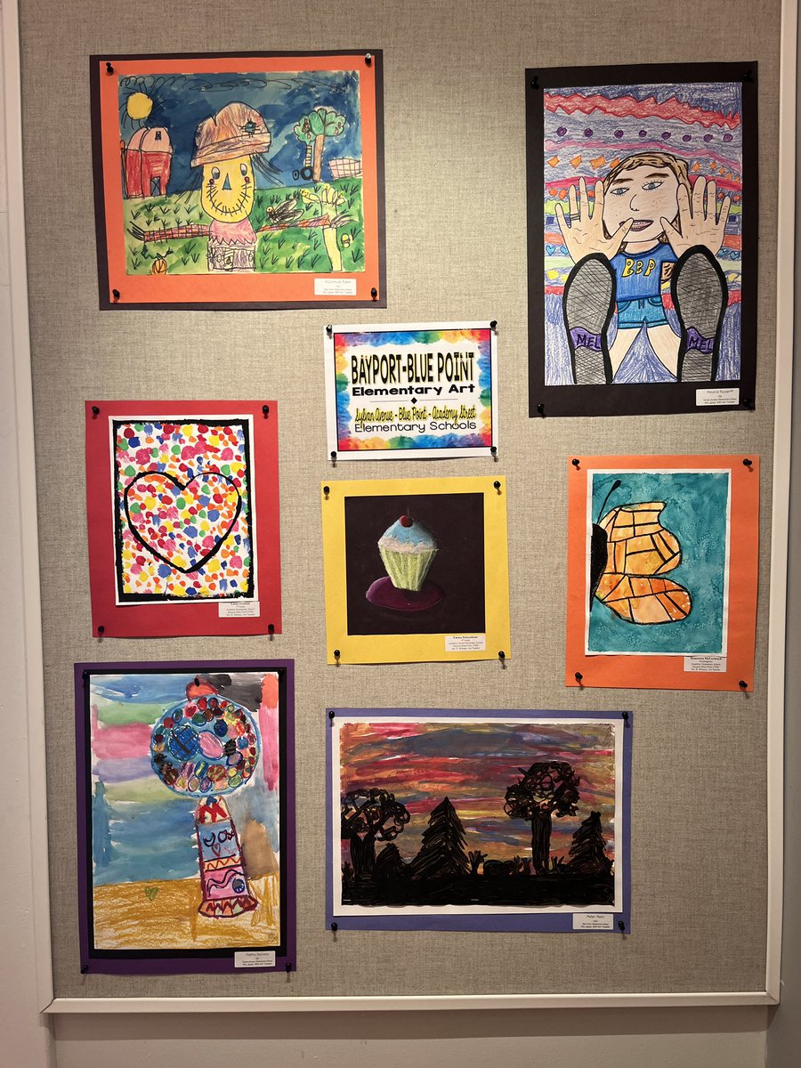 MsWhitneyBBPArt's tweet photo. Some of the fantastic artwork showcased at the BAFFA Elementary Art show in Sayville! @mrs_bbp and I were so proud to show off our talented BBP artists! @BPESchool @AcademyBBP @BBPSylvan @BBPArtandMusic @BBPSchools https://t.co/d5aJAYX3Ba