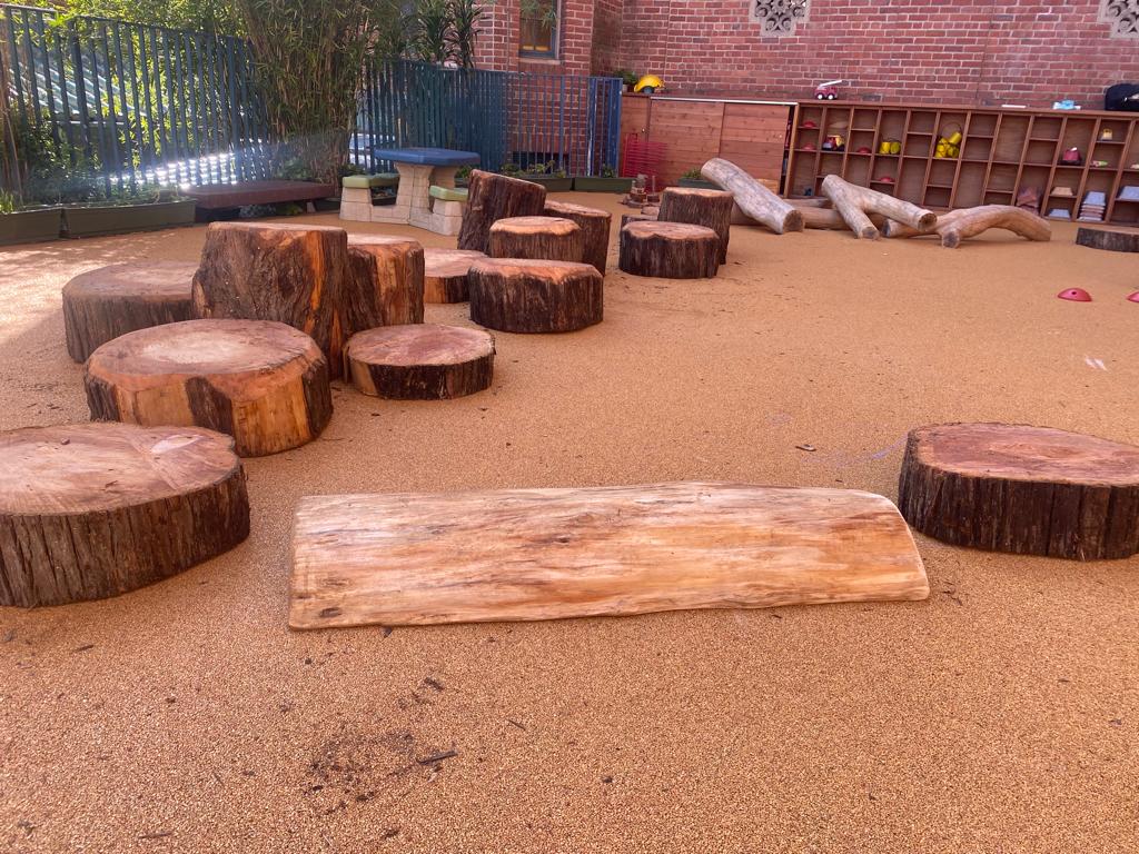 HomescapeNow's tweet photo. @HomescapeNow making an obstacle course for a Chinatown preschool with logs salvaged and milled from @ArboristNow  and @ArborUpcycle.

#milling #sanfrancisco #landscaping https://t.co/LL0YgABb6V
