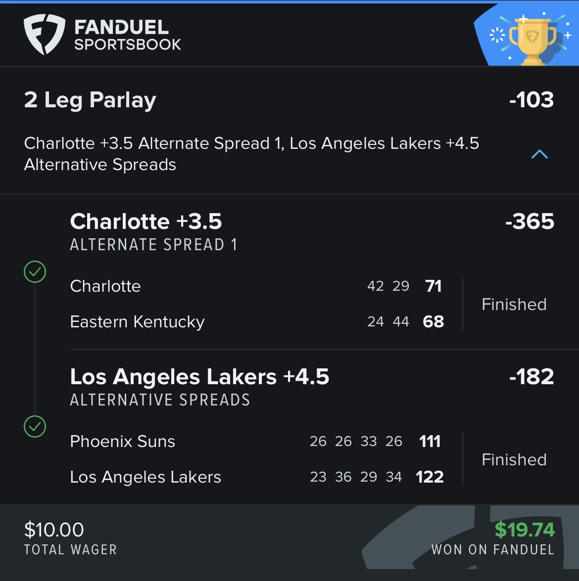 JustWINSbaby's tweet photo. DAY 1 WAS A WINNER, LETS BUILD THIS MOMENTUM AND KEEP GOING💰🔥🤝🏼
#sportsbettingpicks #nba #nbatwitter #marchmadness #gamblingtwitter #fanduel #rollerchallenge #win #scottfoster #chrispaul #suns #lakers #austinreaves https://t.co/yYJ1jA8bqB