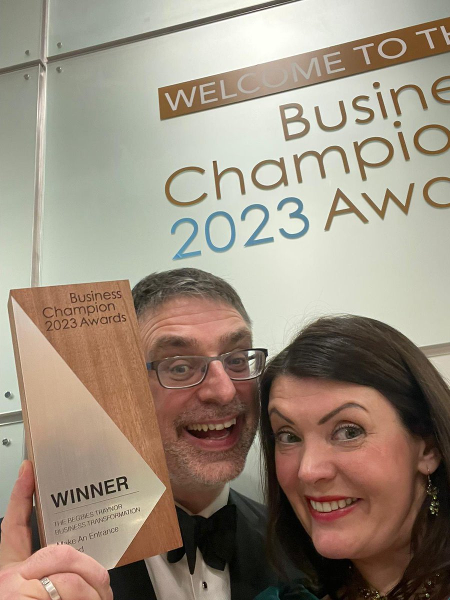 Absolutely thrilled to have collected this Business Transformation Award trophy last night at The Business Champion Awards for my custom doormat business @MakeAnEntrance_ It’s a huge pat on the back for years of hard work by my whole team. Thank you @RewardBusiness #Awards #win