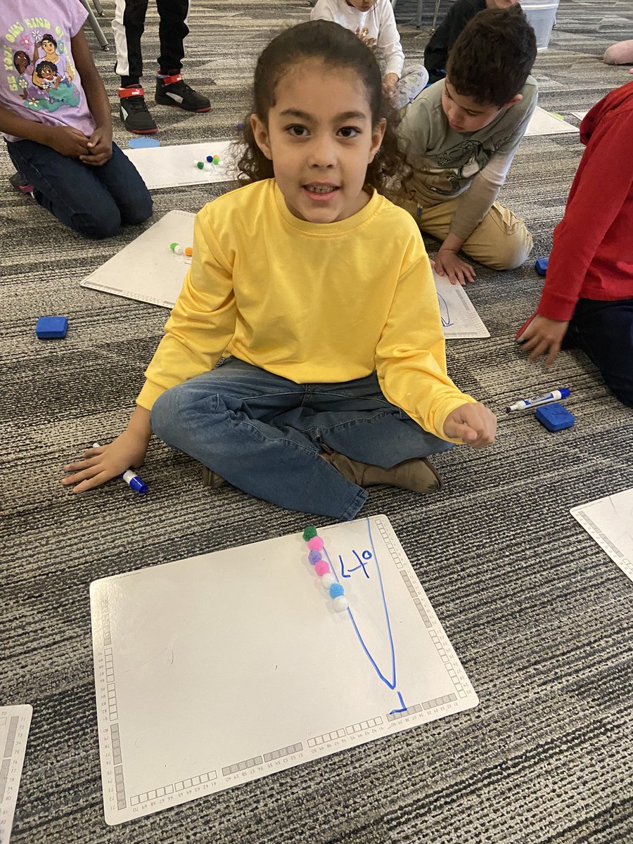 Practicing finding partners of 7 using Tiny Tumblers and math mountains! 🏔️🔴 <a href="/WOPineCreek/">Pine Creek School</a> #Kindergarten
