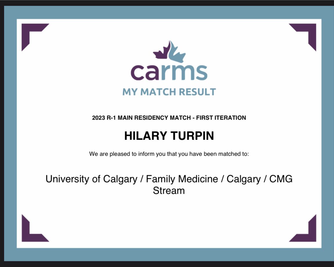 So excited to be making the move to Calgary in July to start my training in Family Medicine! #CaRMSMatch