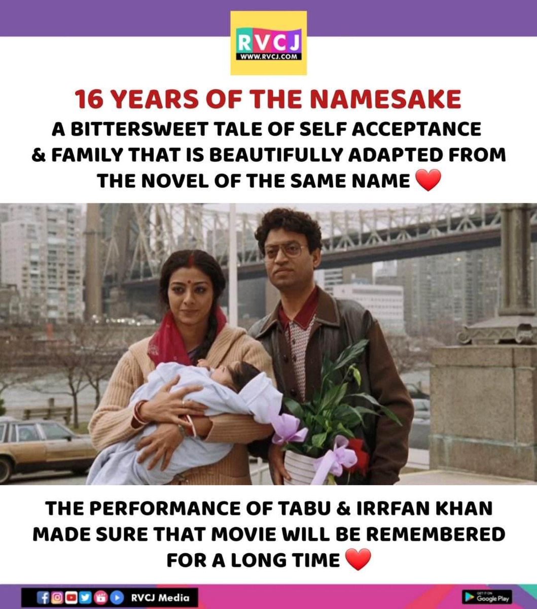16 Years of The Namesake!
#thenamesake #irrfankhan #tabu #bollywood #miranair #rvcjmovies
