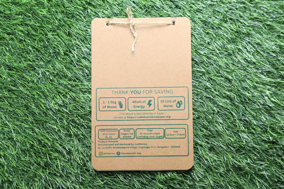 Lamhenow™ Recycled Paper Notepad 
We are here with Recycled Paper notepads.. These notepads use Global Recycled Standard certified paper(80GSM thick) and eco friendly in all terms you can think off!
Price: Rs. 30 per Notepad
#sustainability #recycled #recycledpaper #grscertified