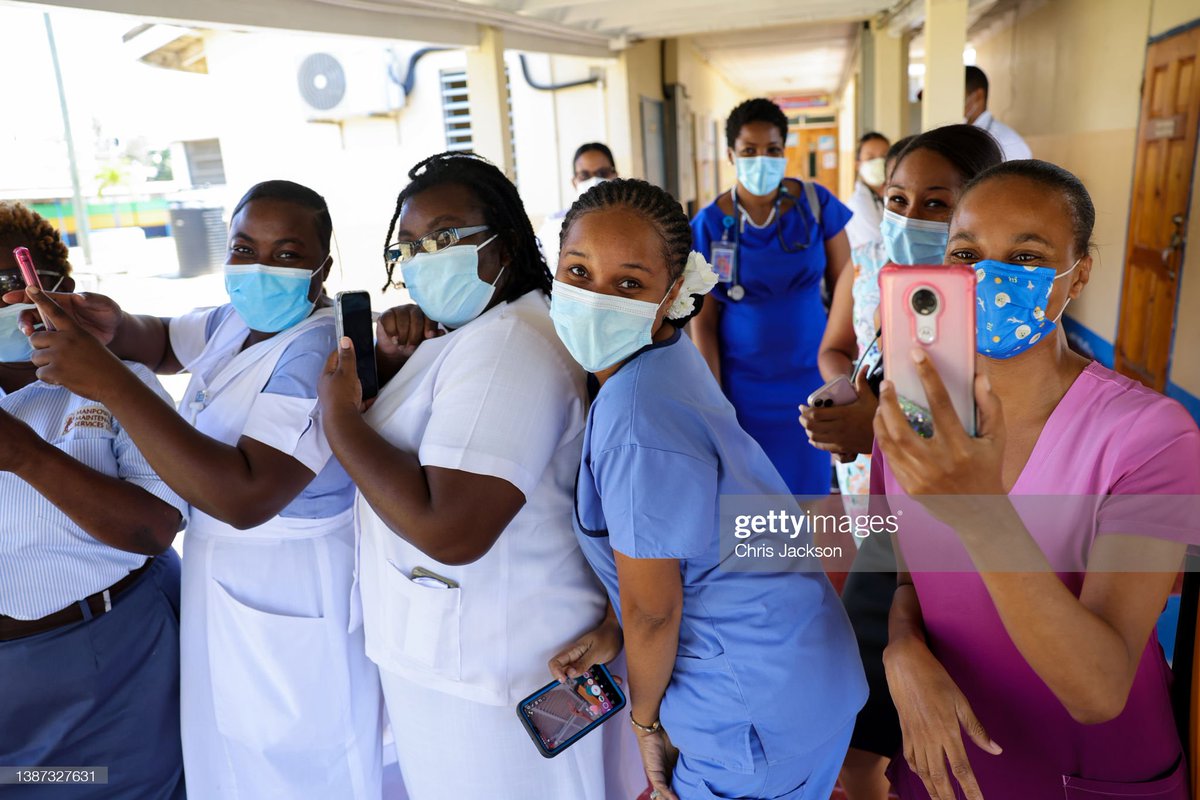 Mace on Twitter ""Staff pose for pictures at Spanish Town Hospital on