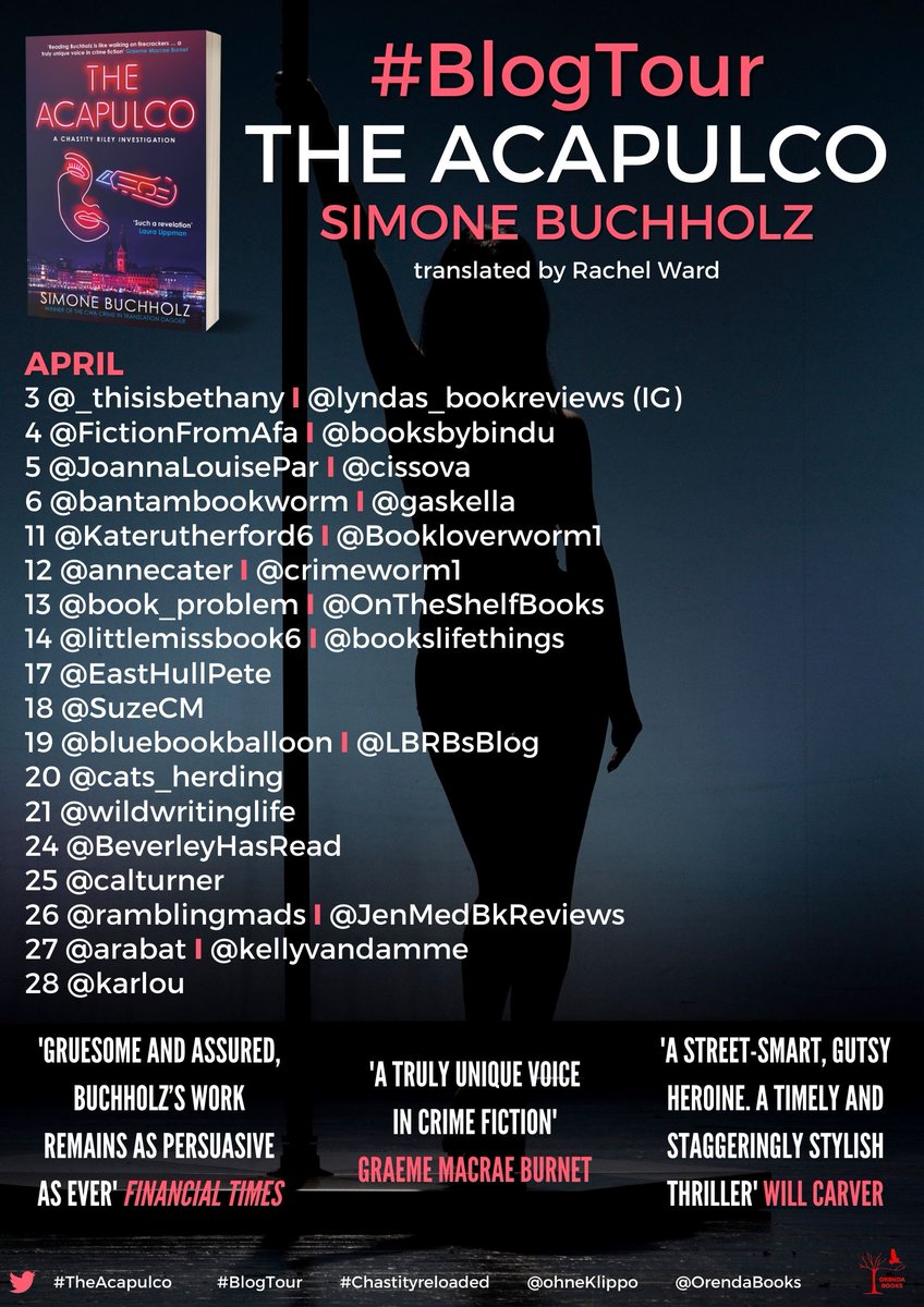 Look! The @OrendaBooks Blog Tour for #TheAcapulco by @ohneKlippo begins 03 April #Chastityreloaded @KateRutherford6 @book_problem @OnTheShelfBooks @Littlemissbook6 @bookslifethings @EastHullPete @SuzeCM @Bluebookballoon @LBRBsBlogs @cats_herding @wildwritinglife