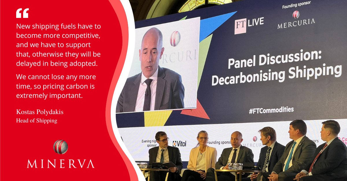 Minerva Bunkering (@minervabunkers) on Twitter photo At the <a href="/ftlive/">Financial Times Live</a> #FTCommodities Summit, our head of shipping, Kostas Polydakis, spoke at a panel on the decarbonization of shipping about future fuel choices, an international framework on shipping emissions, and how a carbon price will allow new fuels to be more competitive. At the <a href="/ftlive/">Financial Times Live</a> #FTCommodities Summit, our head of shipping, Kostas Polydakis, spoke at a panel on the decarbonization of shipping about future fuel choices, an international framework on shipping emissions, and how a carbon price will allow new fuels to be more competitive.