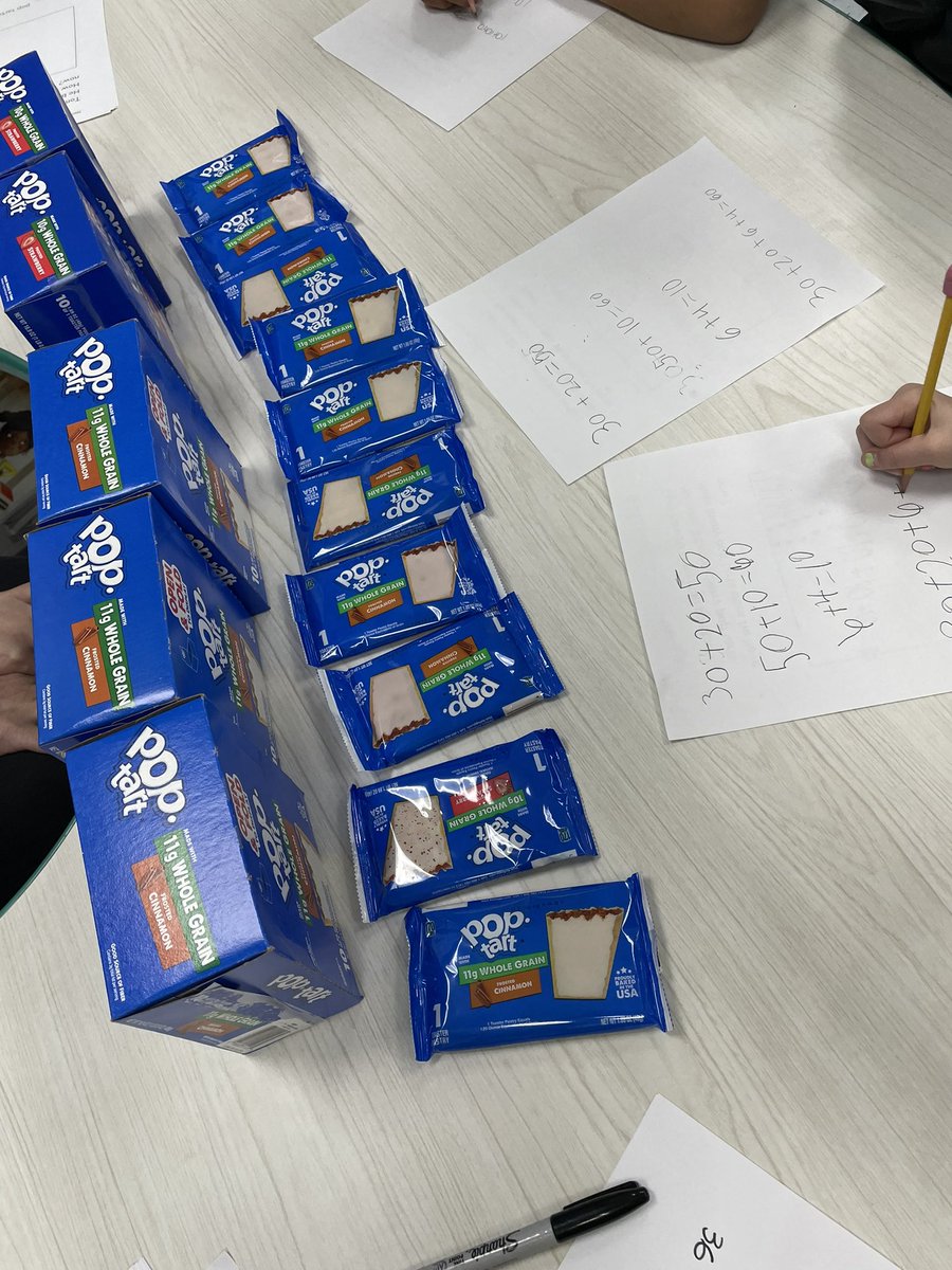 kimberw5226's tweet photo. Problem solving, unitizing, and reasoning with real-life base 10 examples. So many connections being made @Westatrcs! @alabamaACTM @RussellvilleK12 @pkpounders #iteachmath #firstgrade #unitizing #reallifemath https://t.co/yQy5Dn96wa