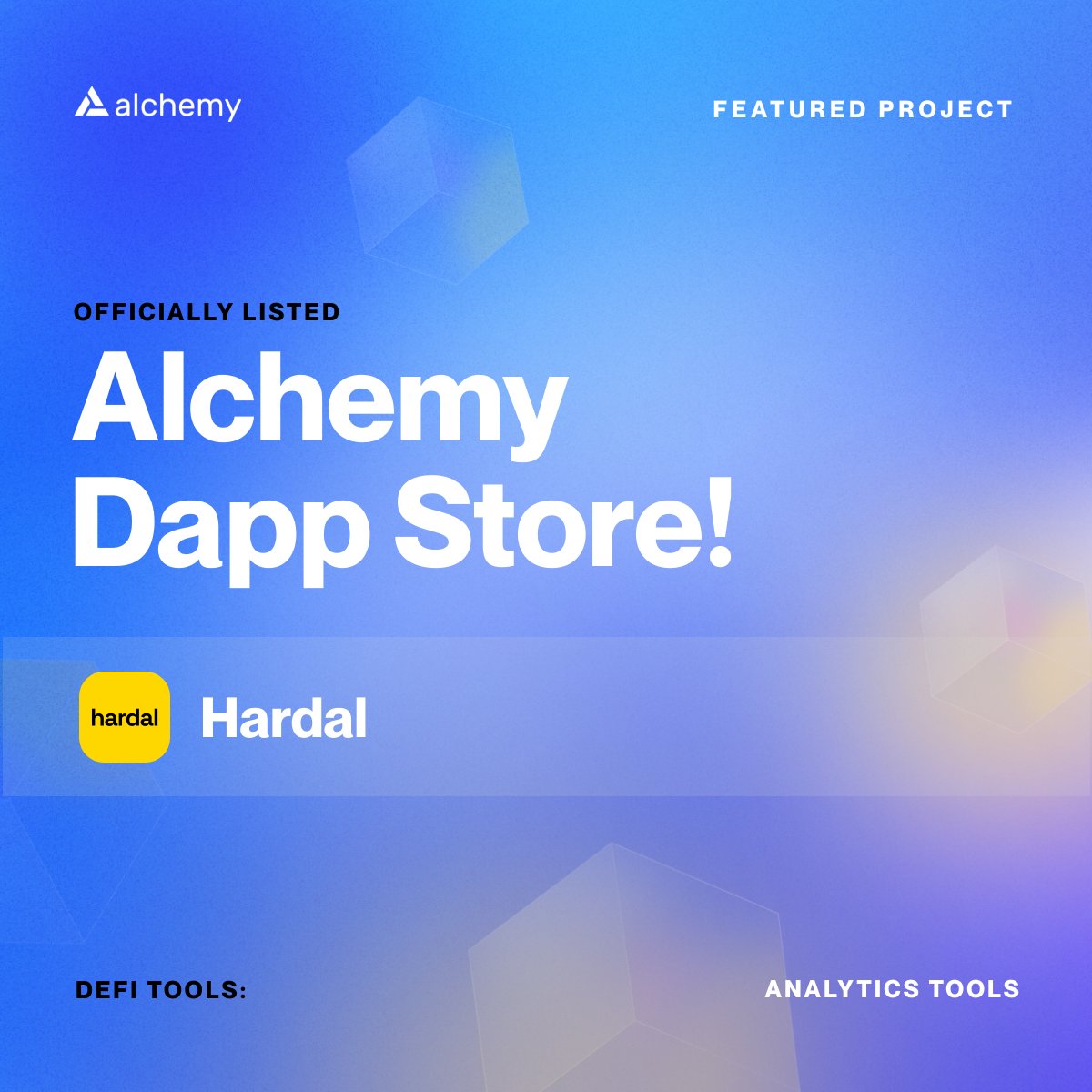 We OFFICIALLY joined the @AlchemyPlatform Dapp Store!✌️

alchemy.com/dapps/hardal

#web3 #usehardal #alchemy