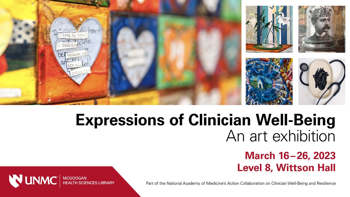 The Expressions of Clinician Well-Bring exhibit is ending soon. View the exhibit on the 8th floor of the library today!