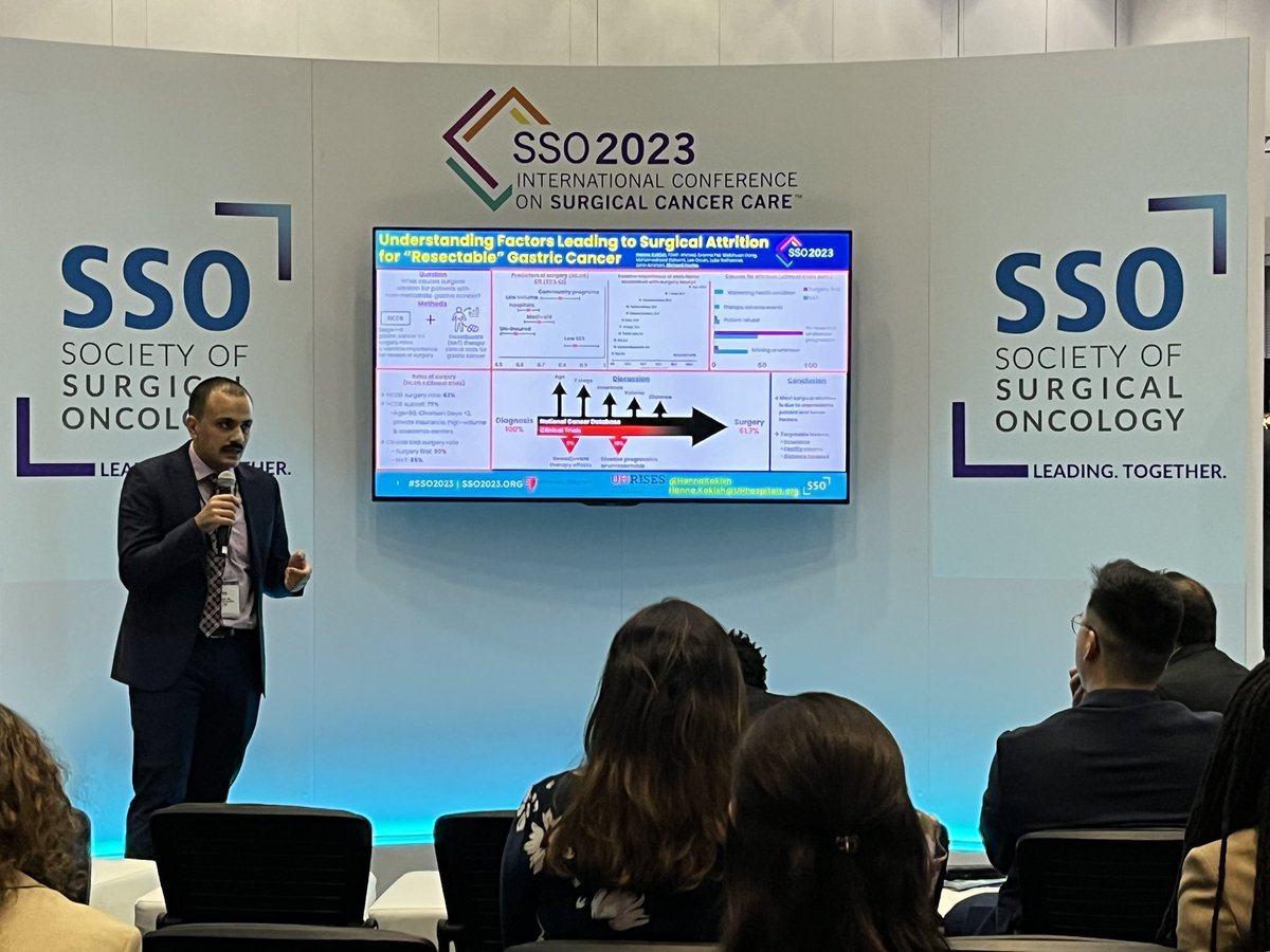 Love watching @HannaKakish wow the crowd with a novel analysis:

NCDB + Clinical trials = new insights into #cancerdisparities

@UHSurgOncology @UHRISES @UHSurgeryRes @sso2023