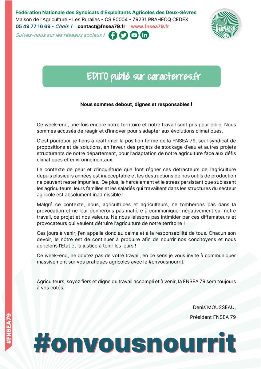 FNSEA 79 tweet media