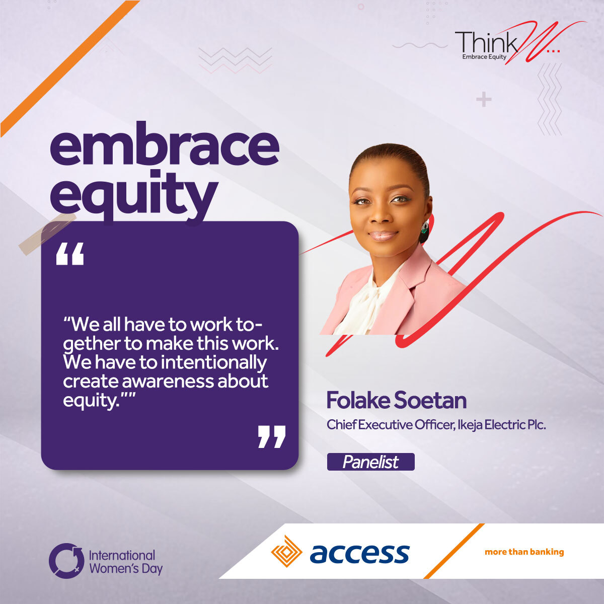 access_more's tweet photo. The first panel session was quite insightful and one thing that all our panelists agreed on is the fact that in order for a society to work excellently, everyone must be given opportunities tailored to their individual differences.
#AccessBankIWD2023 #ThinkW https://t.co/ut8MaZX6EG