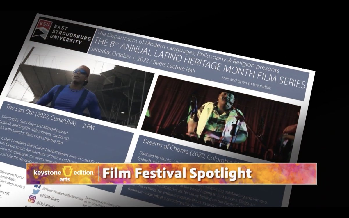 ESUModLang's tweet image. Many thanks to our NEPA local @pbs affiliate @WVIATVFM , @ErikaFunke1 and the team at Keystone Edition Arts for including the @ESUniversity #LatinoFilmSeries in their spotlight on regional film festivals! We are honored to be amongst so many awesome film festivals of NE PA!