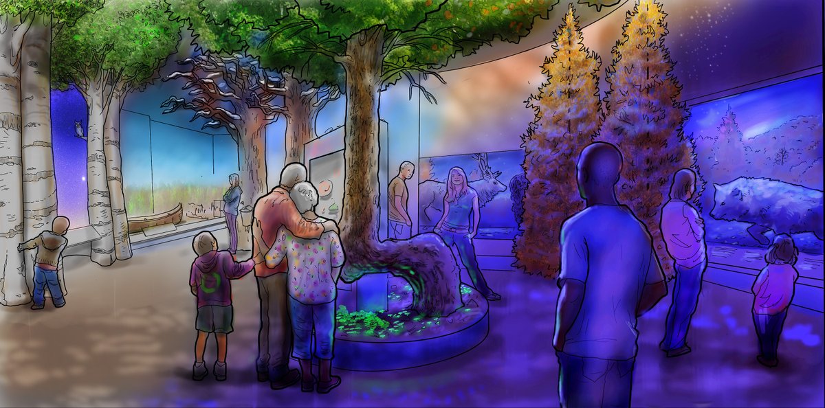 Today, we are excited to share sample sketches of some of the exhibits in the Wisconsin Journey gallery–one of five permanent exhibit galleries in the Future Museum. Learn more about the Wisconsin Journey gallery: mpm.edu/wisconsin-jour…