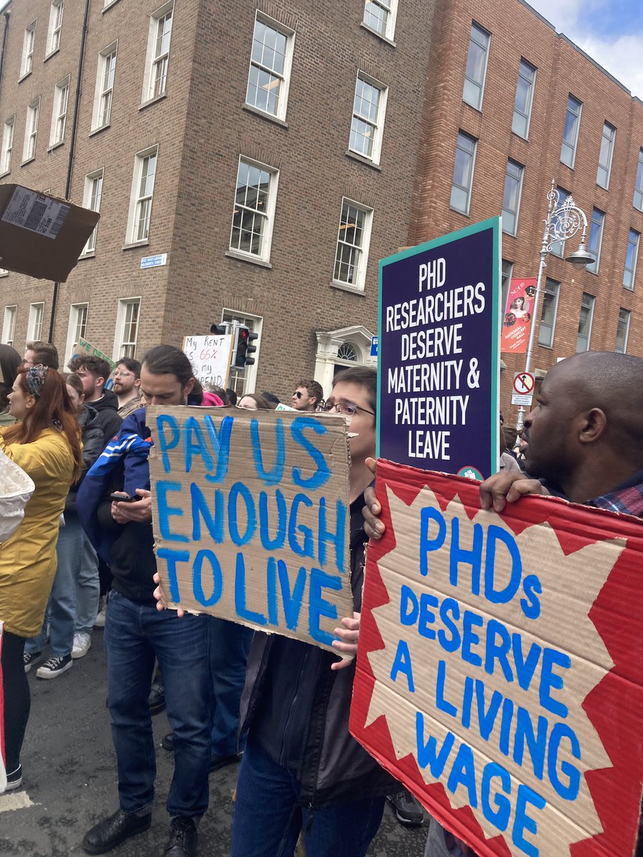 rajasshinde's tweet photo. PhDs deserve better! Protest by @PWO_Ireland outside the #Dáil to demand better working conditions for PhD researchers.
#PGRsDeserveBetter https://t.co/iNDDFWMHLq