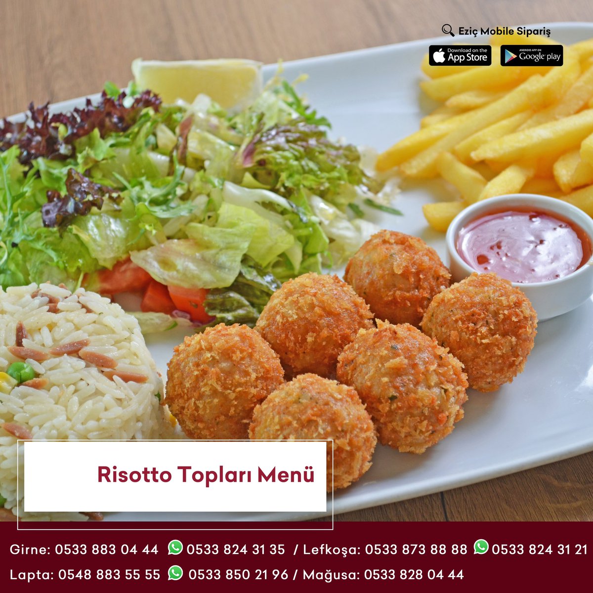 Pirinç ve özel baharatlarla harmanlanmış tavuk topları 😍 #risottoballs #food #foodlover #eziçrestaurant
