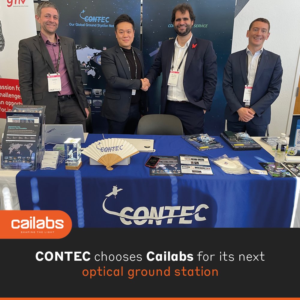 CAILabs's tweet image. 📢 The korean key GSaaS player #CONTEC has ordered an #OGS from #Cailabs. It will incorporate our unique component that enables to compensate for atmospheric turbulence for reliable, high-speed communications📡
For more infos: bit.ly/40vBoli
#newspace #lasercom #tilba