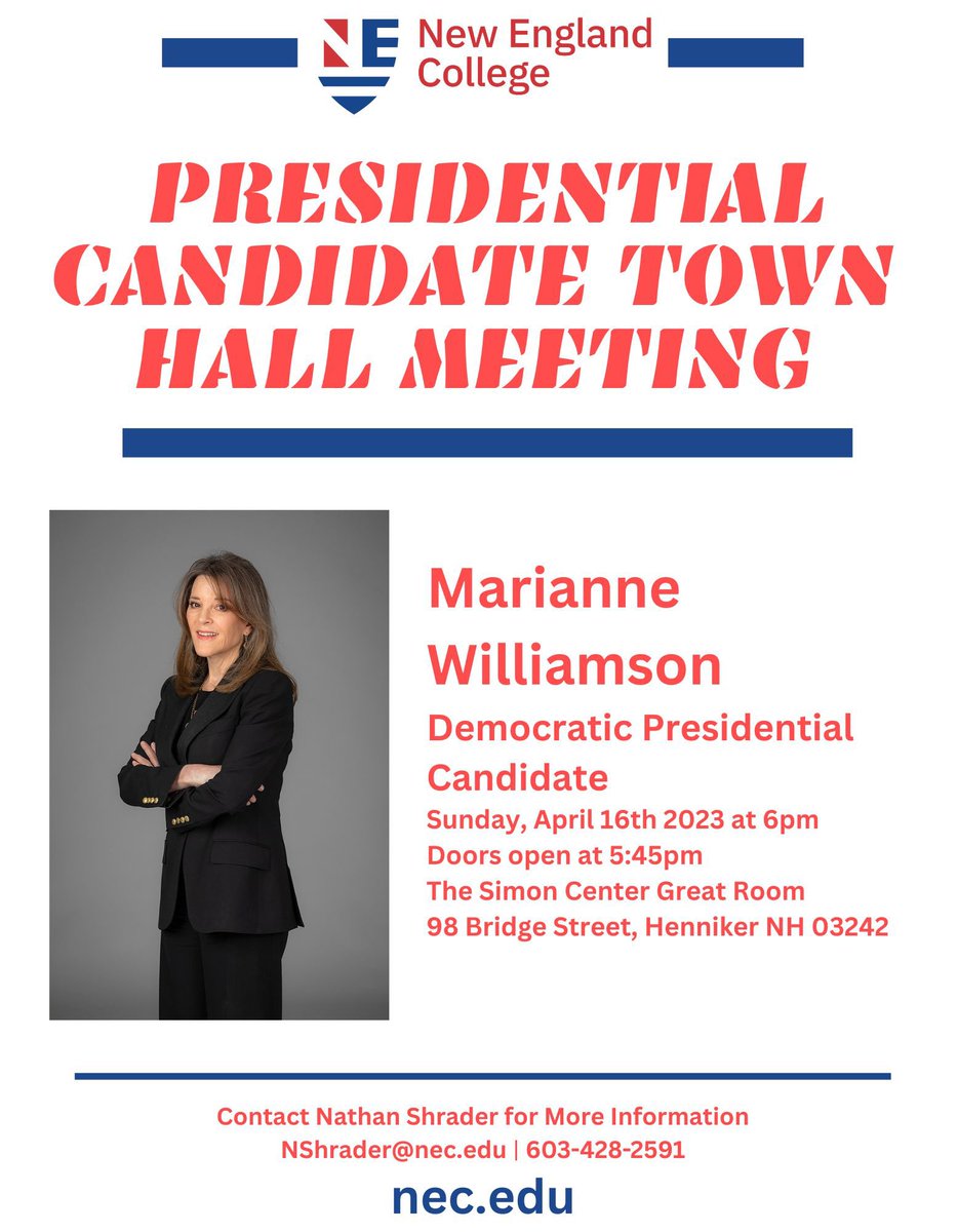 NEC Politics Department (@necpolitics) on Twitter photo #Election2024 is heating up in New Hampshire at <a href="/NewEngCollege/">New England College</a>! See you soon, <a href="/VivekGRamaswamy/">Vivek Ramaswamy</a> & <a href="/marwilliamson/">Marianne Williamson</a>! #FITN #Election2024 is heating up in New Hampshire at <a href="/NewEngCollege/">New England College</a>! See you soon, <a href="/VivekGRamaswamy/">Vivek Ramaswamy</a> & <a href="/marwilliamson/">Marianne Williamson</a>! #FITN