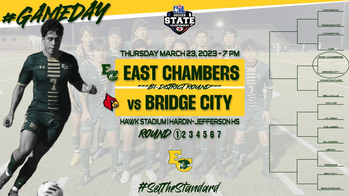 ECBucsSoccer's tweet photo. Round one 🏴‍☠️

🚨Game Day🚨
🏆 UIL State Playoffs
📅 3/23/2023
🆚 Bridge City
⏰ 7:00 PM
🏟️ Hawk Stadium, @HJISD 

@LethalSoccer @tascosoccer @AshlyElamSports @saphirec98 @kfdmsports @50_50Pod 
 
 #SetTheStandard https://t.co/3LuxEAqaFZ