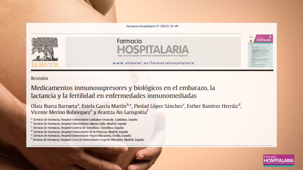 🆕 Medicamentos inmunosupresores y biológicos en el embarazo, la lactancia y la fertilidad en enfermedades inmunomediadas <a href="/gteii_sefh/">GTEII-SEFH</a> 
 #RevistaFarmaciaHospitalaria #HospitalPharmacy revistafarmaciahospitalaria.es/es-medicamento…