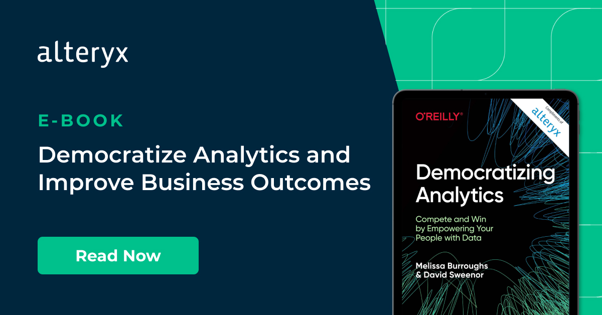 alteryx's tweet image. Put the power of data into the hands of your employees! Discover the best practices used by top organizations for #AnalyticsDemocratization with our e-book.
Download it now and empower your people: ow.ly/gNZg50NnsKZ
#DataDemocratization