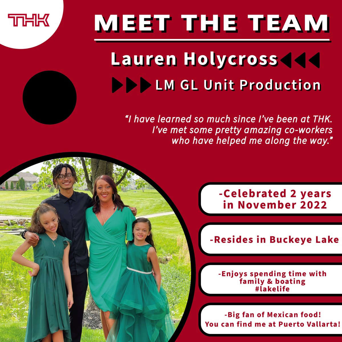 thk_tma's tweet photo. In today's #MeetTheTeam, we introduce you to Lauren Holycross. Lauren works in #GLUnit Production & is working on her 3rd year at #TMA! ๐Lauren resides in #BuckeyeLake & enjoys spending time with #family ๐ฉโ๐งโ๐ฆ, that #lakelife ๐ฃโโ๏ธโ๏ธ, & some of the best #mexicanfood around! ๐ฎ๐ด #THK https://t.co/6v2d4j8JOK