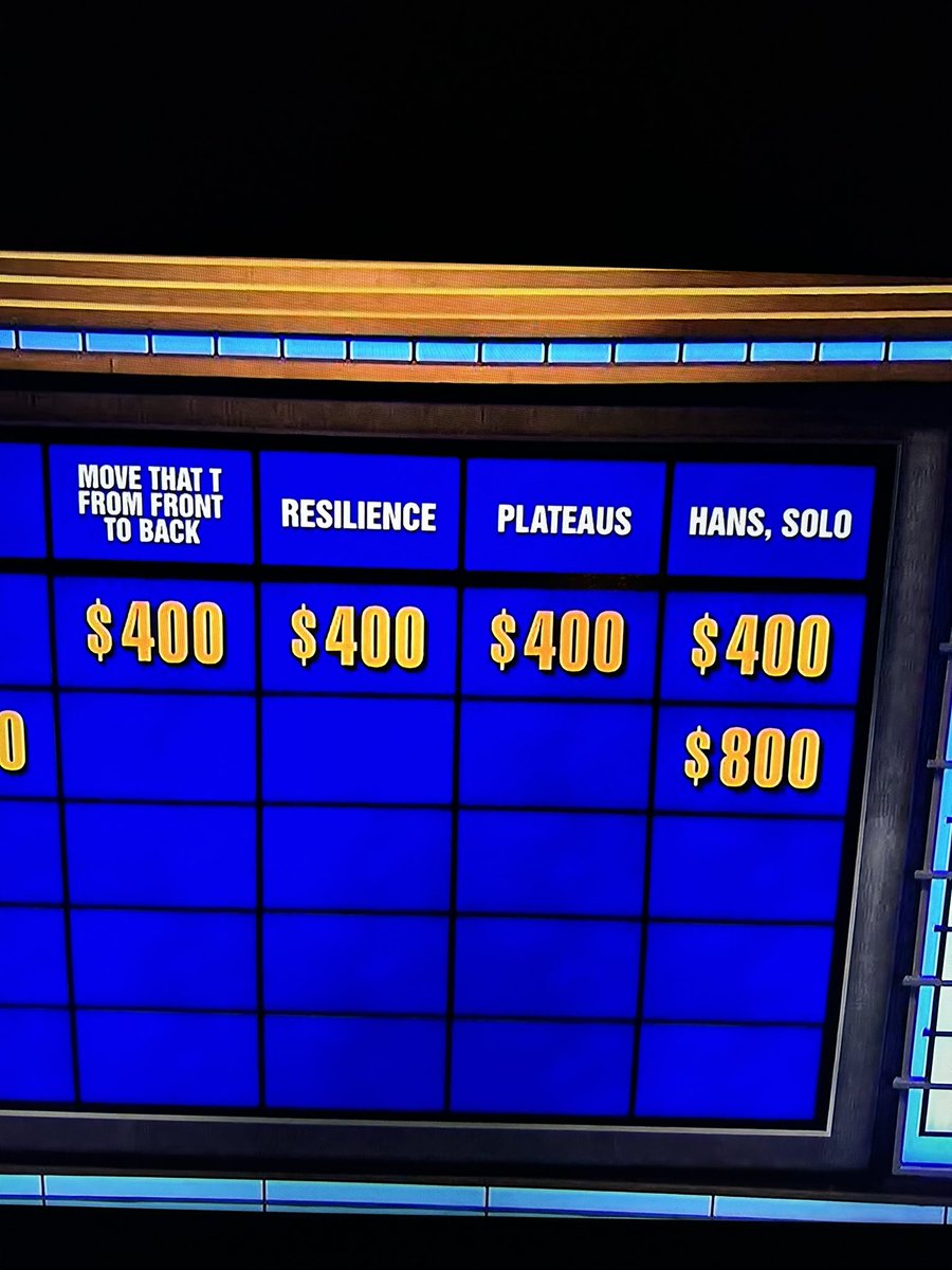 The concept of resilience got some love on Jeopardy last night!