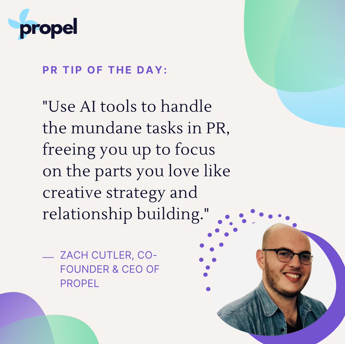 As a #PR pro, you know best that the little tasks can add up & drain your time and energy. 

Let AI handle the repetitive work so you can focus on what really matters - creative strategy and building relationships! ❤️

@ZachMCutler 

#PRtips #AItools #commspros