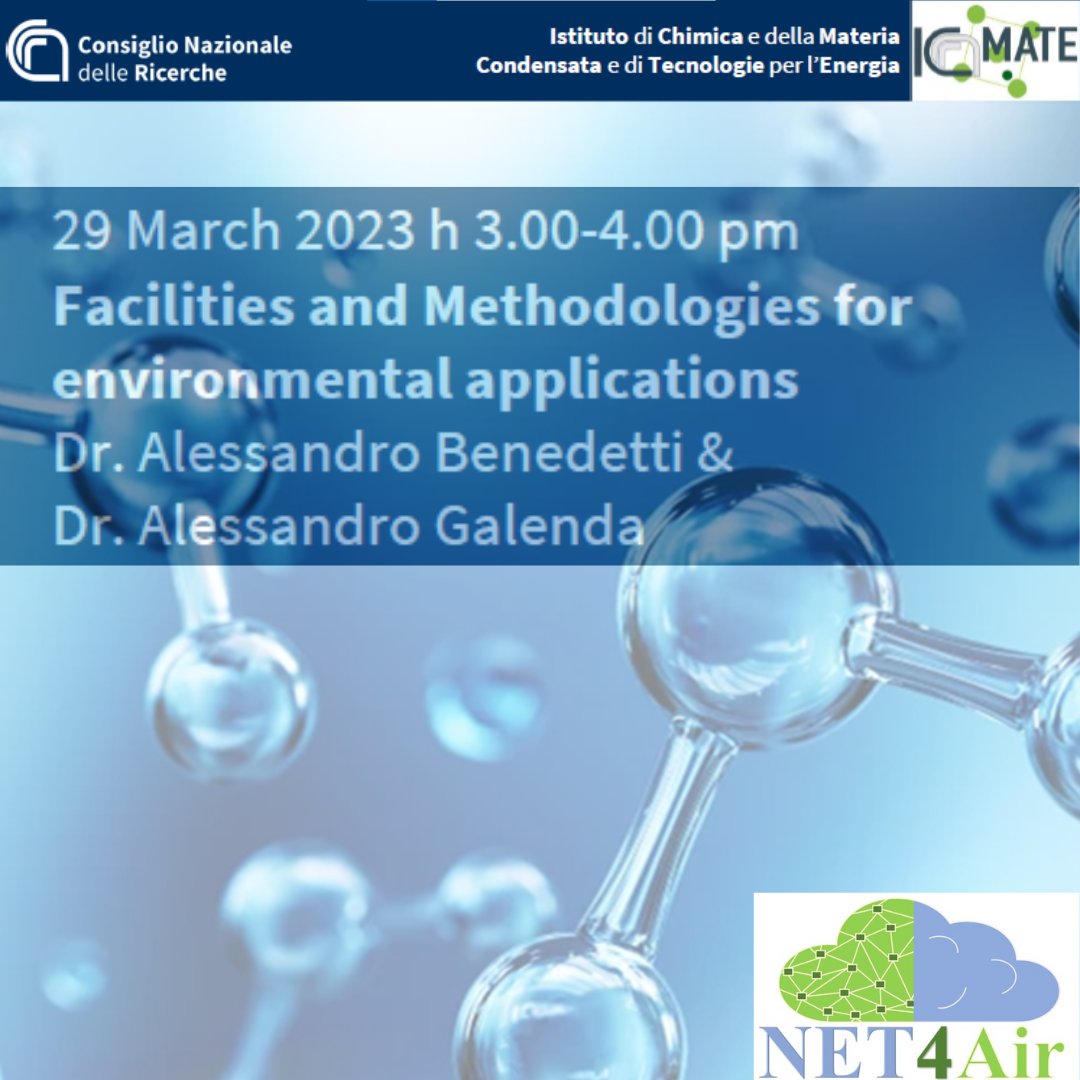 cnr_icmate's tweet photo. 🗨️@cnr_icmate webinar "Facilities and methodologies for #environmental applications"
dr Galenda &amp; dr Benedetti will explore #materialsscience from different perspectives always reminding that #water is a precious #resource 

Be there👉https://t.co/LNEq7Xiz7g

@CNRsocial_ #Net4Air https://t.co/PoTTbG9X0s